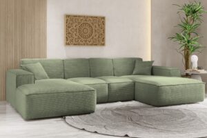 Sofa w kształcie U SIENA narożnik, tkanina Poso, wiele kolorów