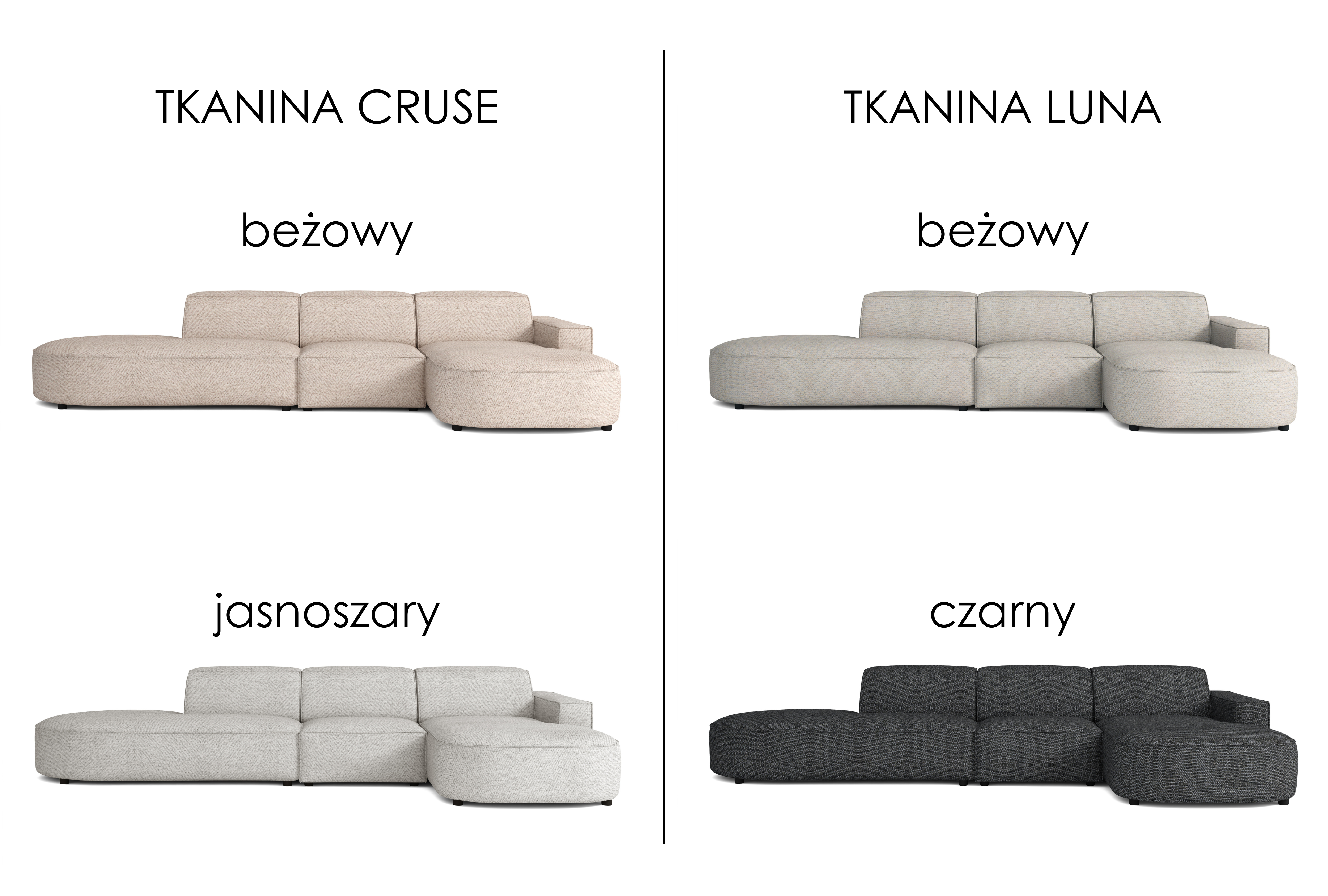 Narożnik modułowy w kształcie L CALIFORNIA, tkanina Cruse/Luna, 4 kolory - obrazek 7