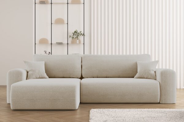 Sofa w kształcie L CAPRI narożnik, tkanina Poso, wiele kolorów - obrazek 3