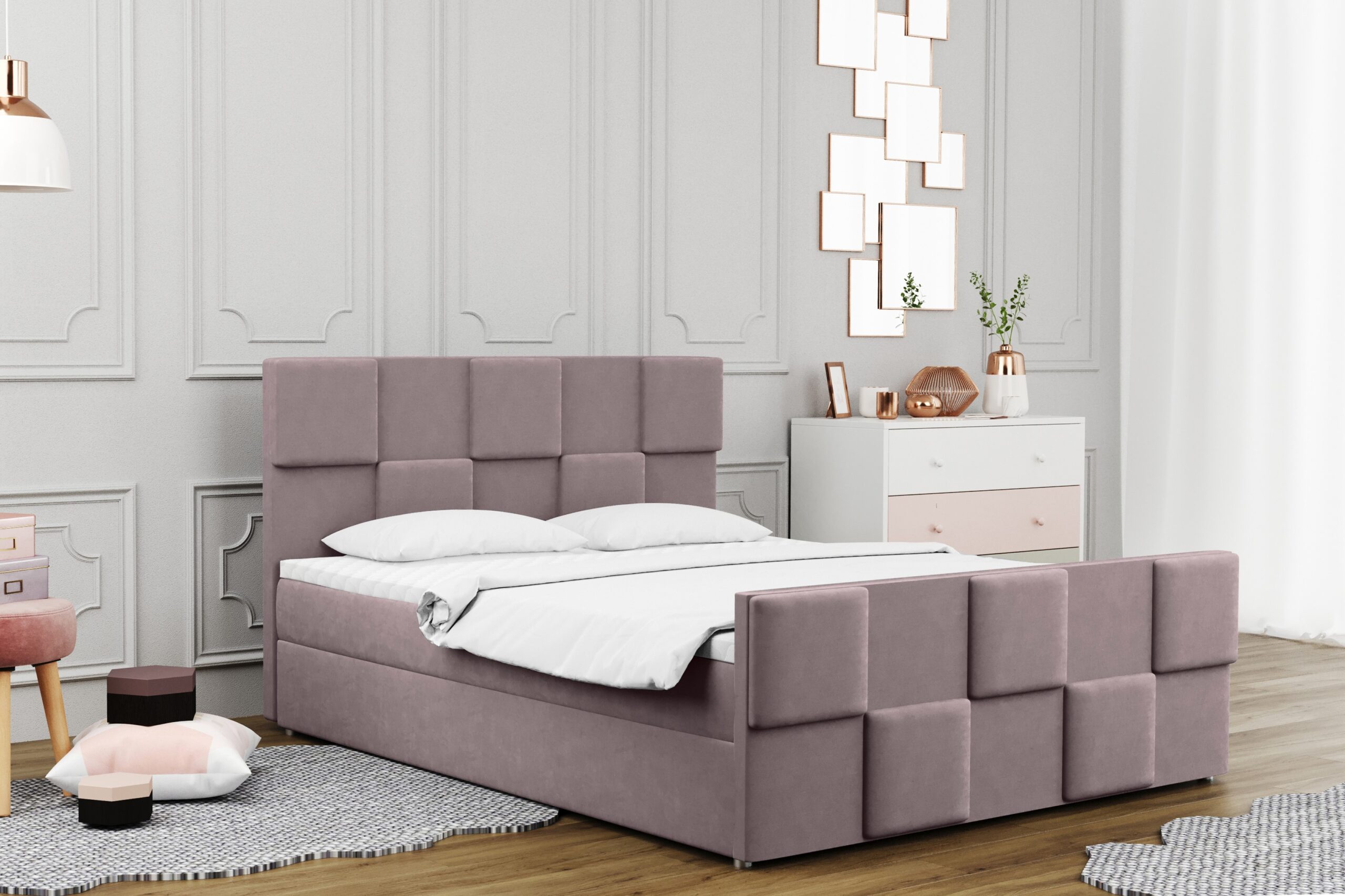 Łóżko kontynentalne ZEPHYR z funkcją przechowywania, tkanina Monolith, wiele kolorów - obrazek 5