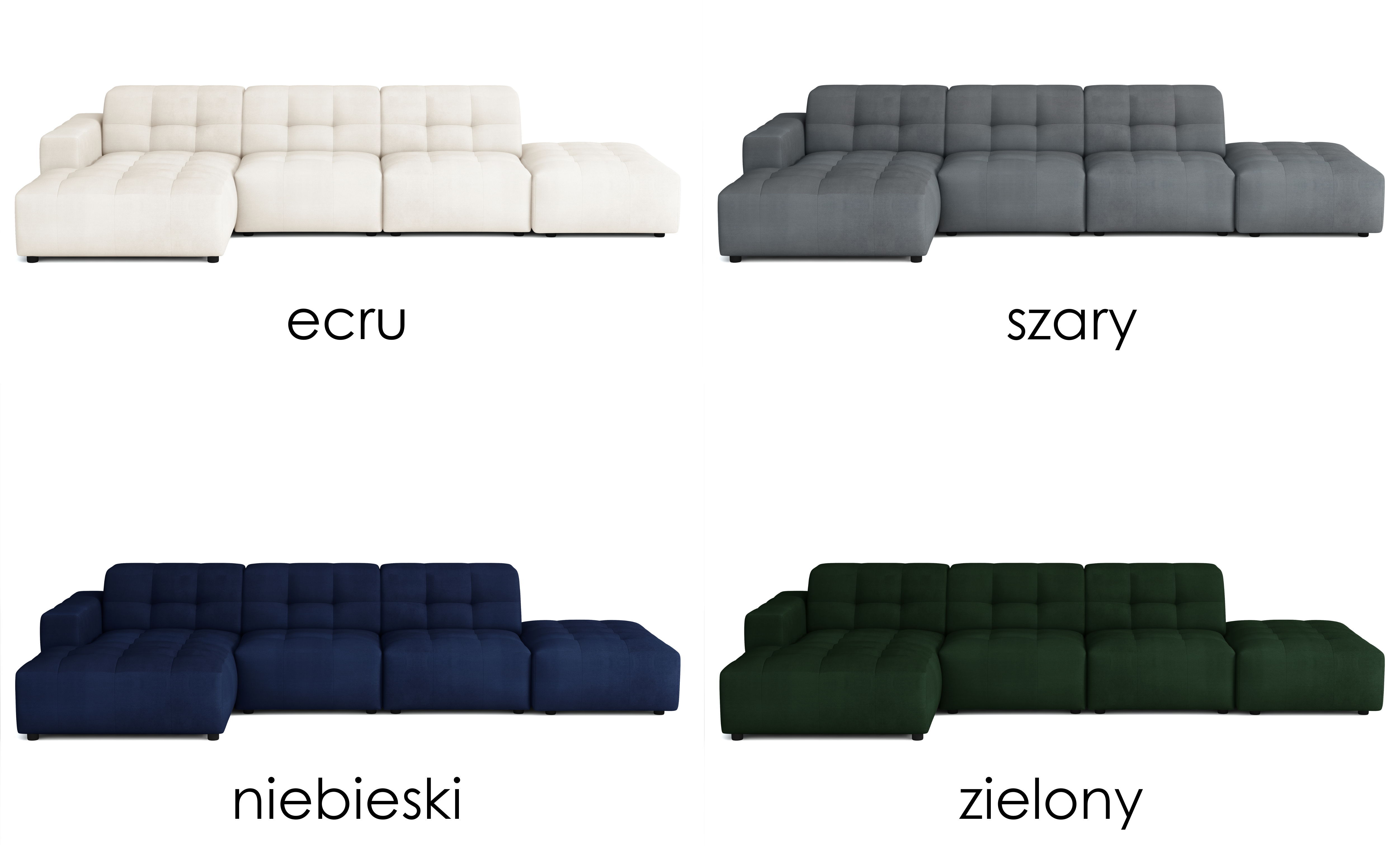 Narożnik modułowy w kształcie L BERGAMO, tkanina Bluvel, 4 kolory - obrazek 8