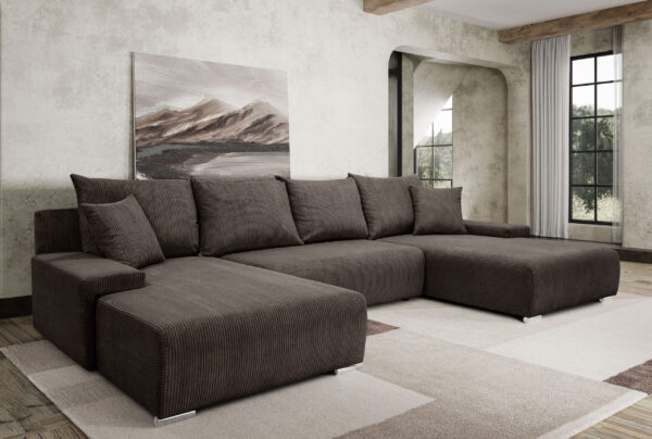 Narożnik, Sofa w kształcie litery U, Kanapa w kształcie litery U Livorno U tkanina Poso