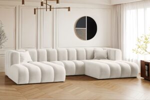 Sofa narożna w kształcie litery U, Sofa Grand modułowa z tkaniny Salvador