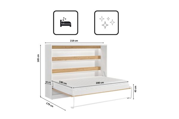 Półkotapczan Perfekt 140x200 poziomy stylowy i funkcjonalny dla każdego pomieszczenia z materacem - obrazek 3