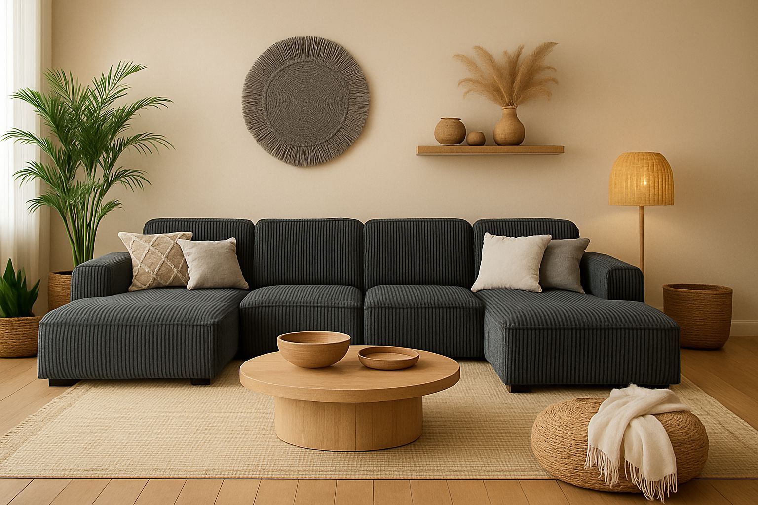 Narożnik Cursal w kształcie litery U – duża, modułowa sofa wykonana z wysokiej jakości tkaniny Poso - obrazek 6