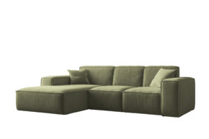 Narożnik w kształcie litery L Siena Tkanina Salvador, Oliwkowy, Lewy - OUTLET